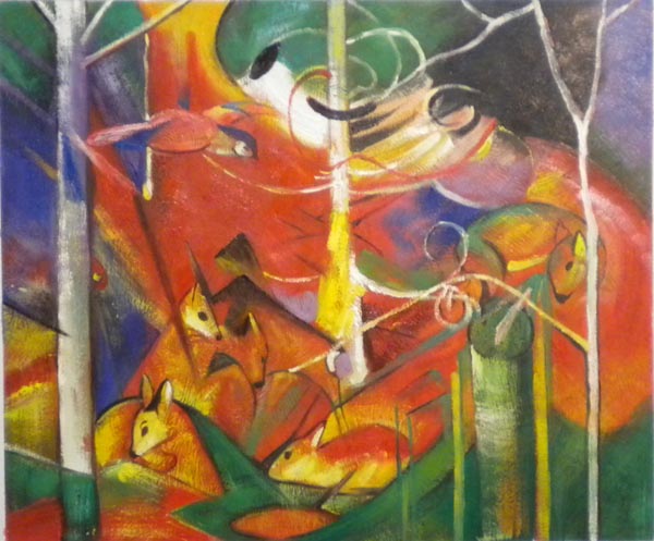 store falso d'autore Deers in the forest di Franz Marc